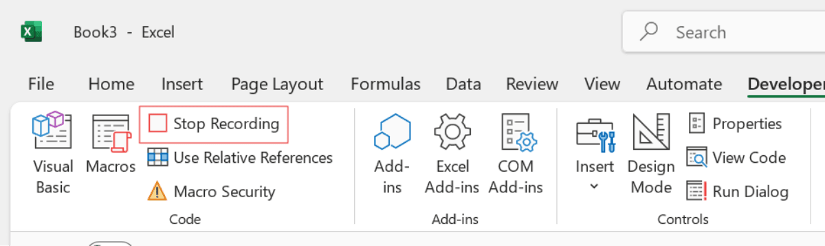 Paste Special options used to paste column widths, formats and values into the new workbook.