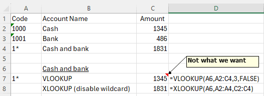 XLOOKUP match mode options in Excel.