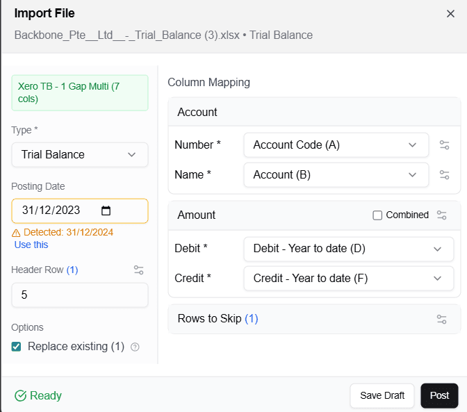 Header mapping